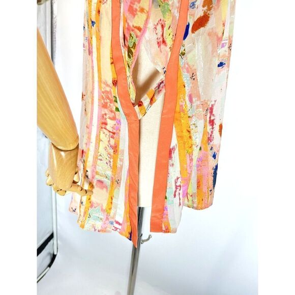 Anthropologie Floreat Kimono Top Jacket Boho Art Wear Abstract OSFM - Picture 14 of 16